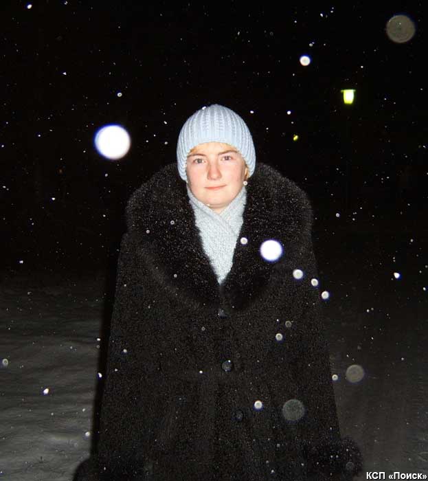 Снег, фонари, Ольга